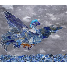 Aqib Faiz, 21 x 21 Inch, Lapis Lazull, Turguoise, nowshera pink, onyx multi inlay in gray marble, Figurative Painting, AC-AQF-017